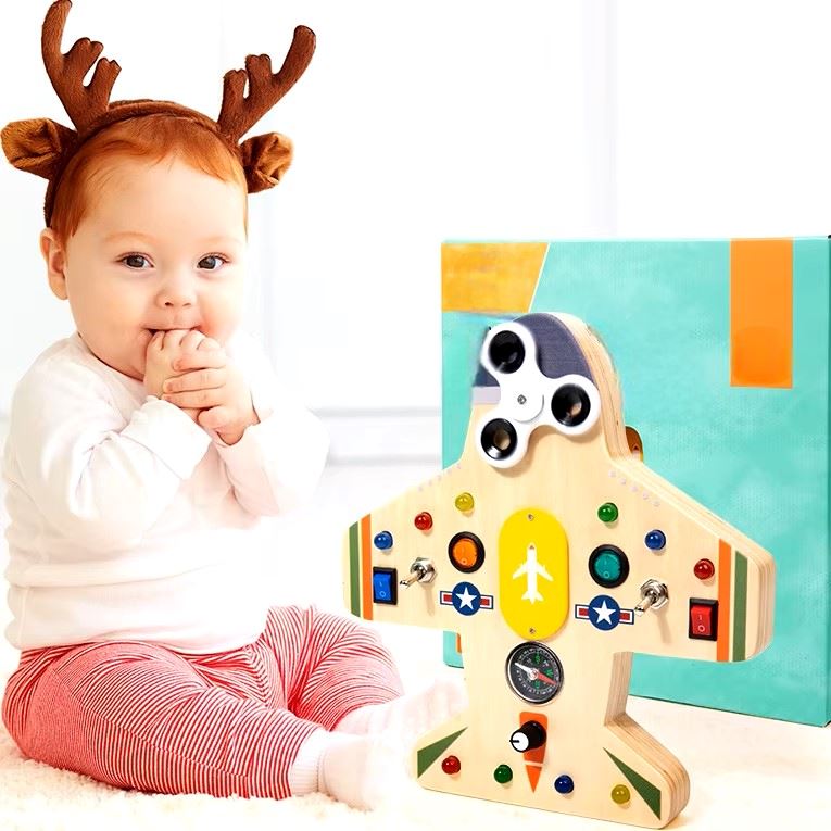 Tableau Montessori - BusyBoardCircuit™ - Aéronef - Developpement Bebe