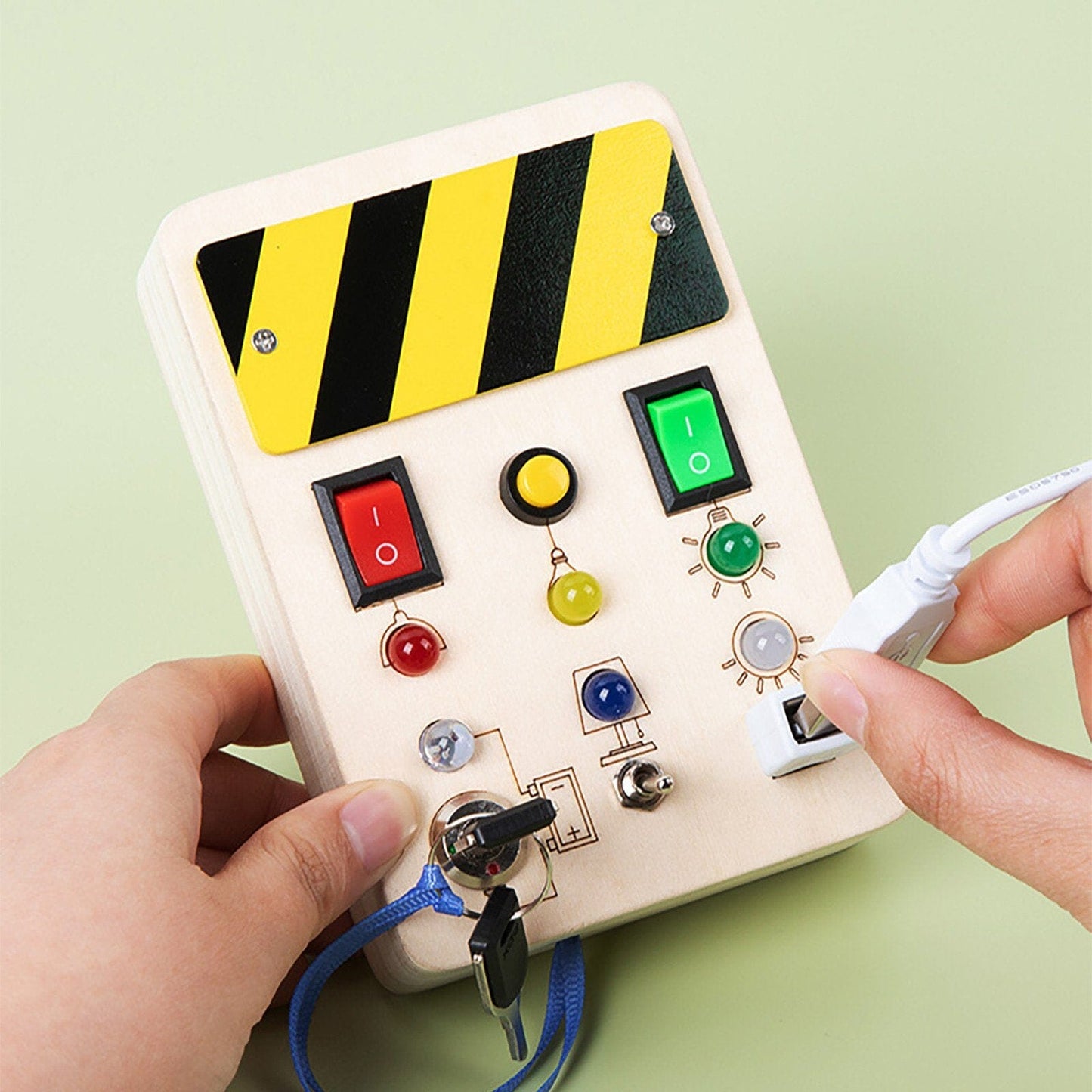 Tableau Montessori - BusyBoardCircuit™ - Déverrouillage de lumière - Developpement Bebe