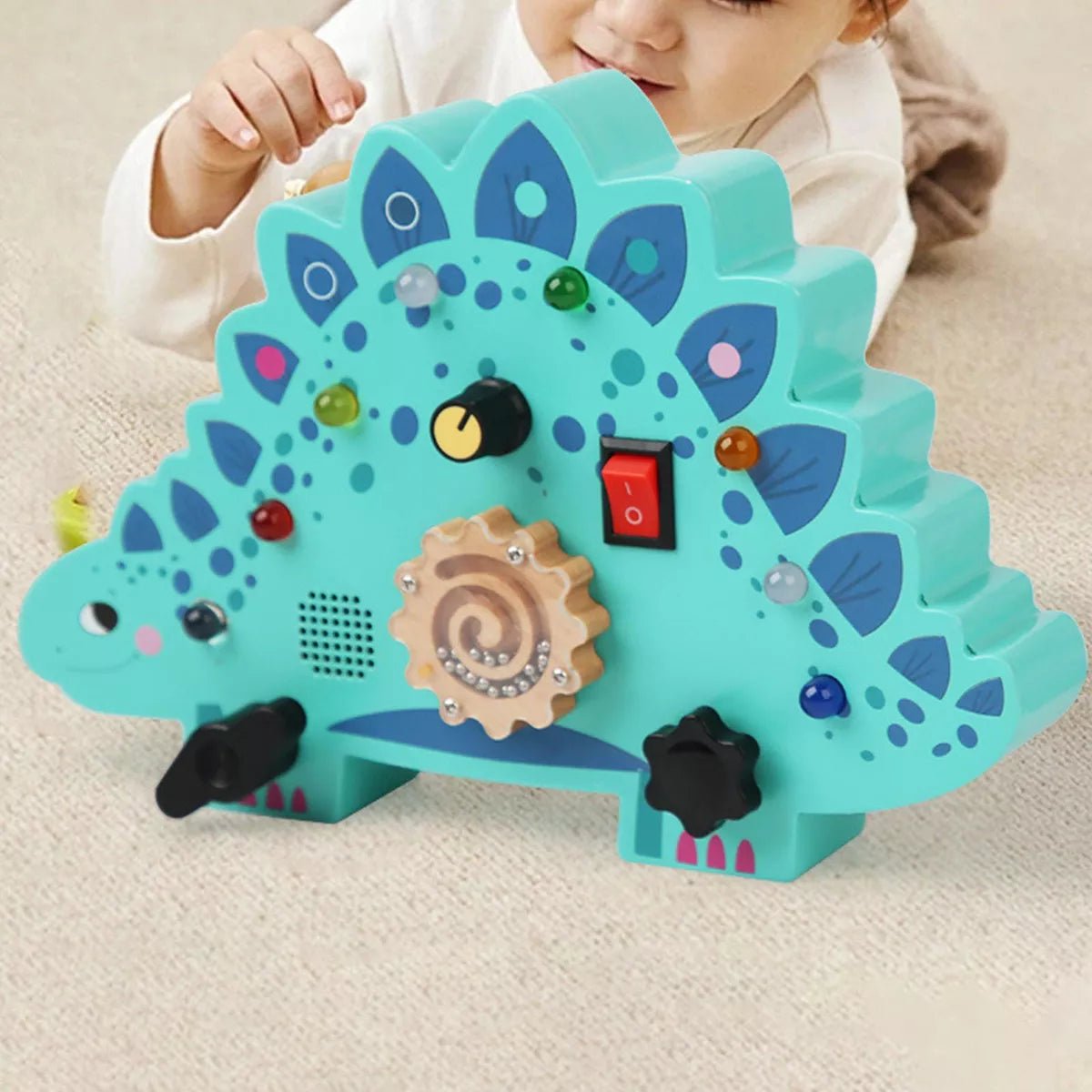 Tableau Montessori - BusyBoardCircuit™ - Stégosaure - Developpement Bebe